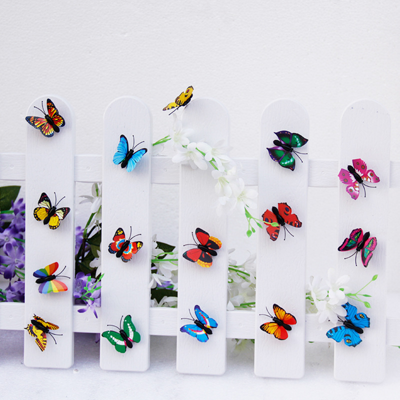 4cm simulation Butterfly 3D 3D pvc butterfly Crystal mud accessories micro landscape decoration simulation butterfly manufacturer