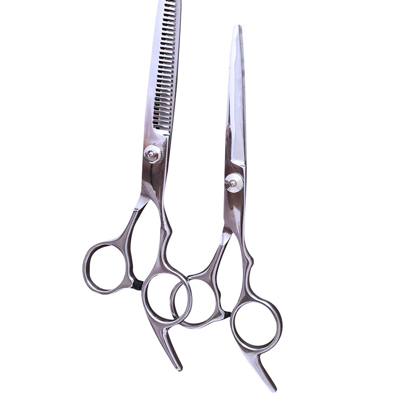 Factory wholesale Barber scissors hairdressing scissors flat cut tooth scissors bangs pet Scissors barber hairdressing set