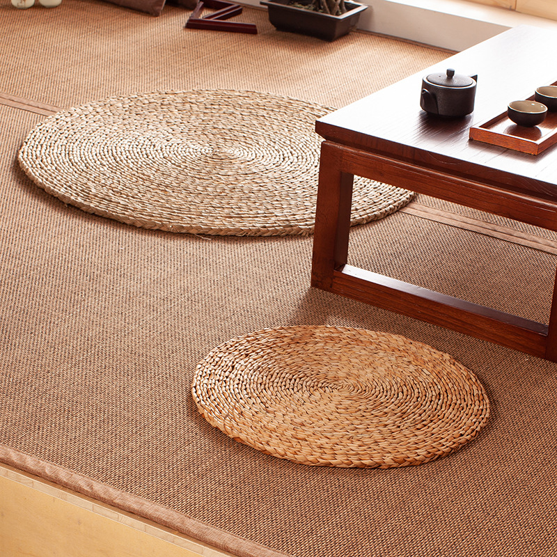 Handmade Straw Thin Pet Cushion Round Coaster Pot Heat Insulation Pad Wall Decoration Pendant