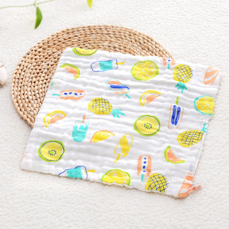 High-Density Pure Cotton Gauze Baby Saliva Towel 25*25cm Infant Baby Feeding Mouth Wiping Small Square Towel Soft