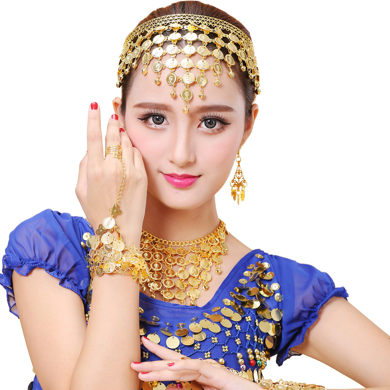 Belly Dance Costume Accessories Ring Bracelet Indian Dance Performance Accessories Jewelry Ring Bracelet Bracelet Dance Performance