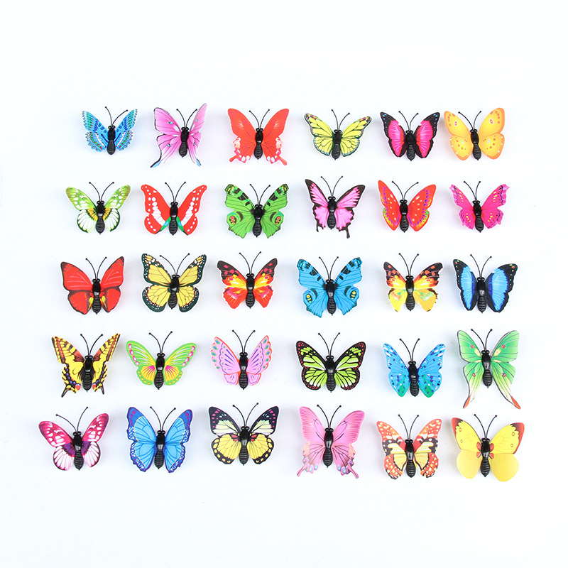 4cm simulation Butterfly 3D 3D pvc butterfly Crystal mud accessories micro landscape decoration simulation butterfly manufacturer