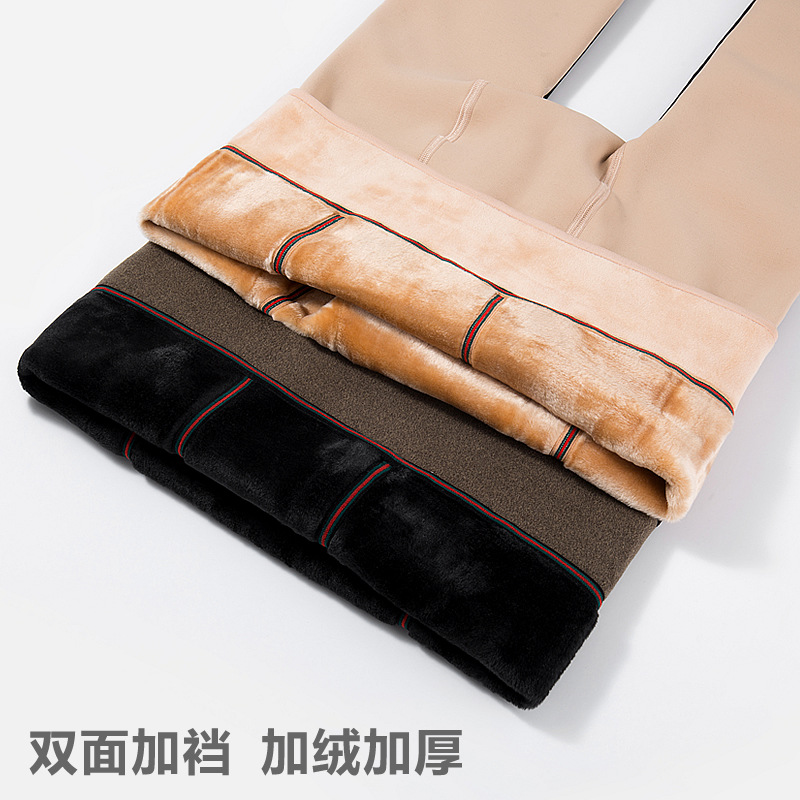Far East Autumn and Winter Bare Legs Large Size Fleece-Lined Thickeneded Leggings for Fat Girls Outer Wear Plus Fat Enlarged Warm Pants 9306