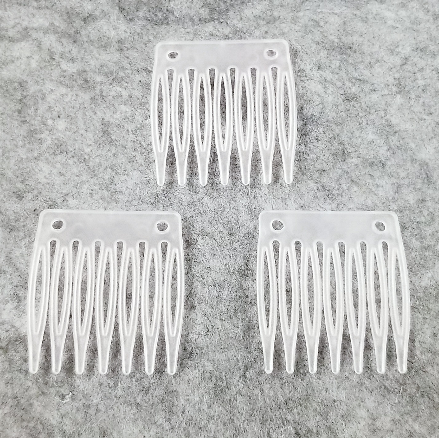 Маленькая пластиковая расческа с 7 зубьями и двумя отверстиями 3*3.5 см, детские украшения, свадебные парики, экологически чистые