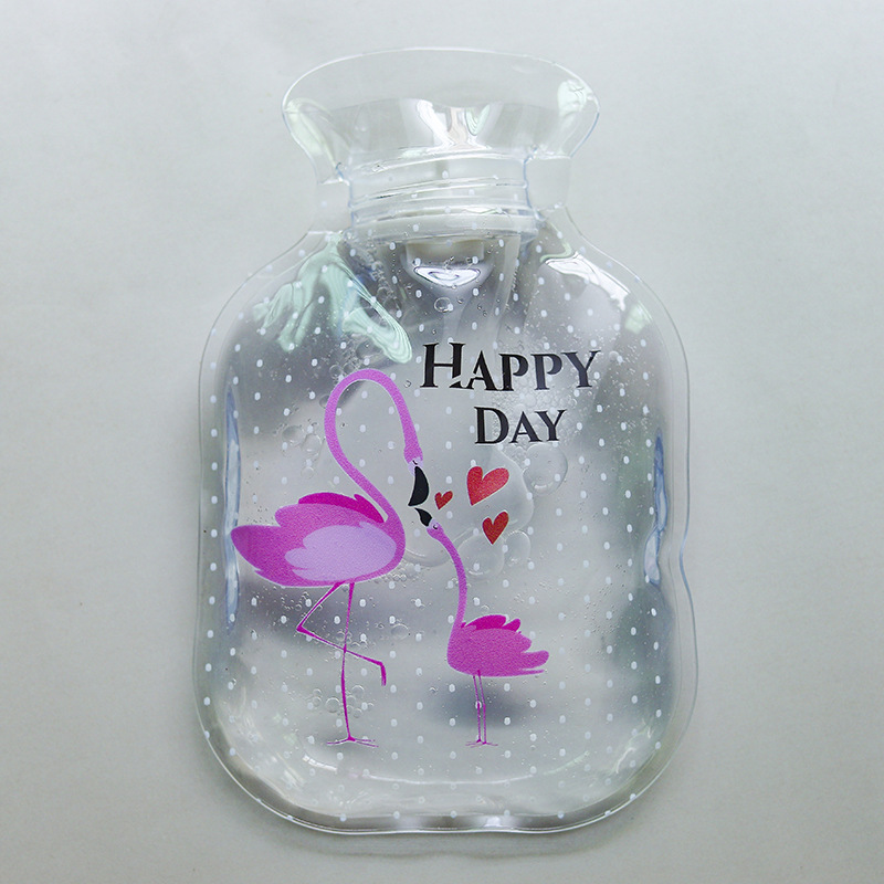 Cute Animal Cartoon Pattern Transparent Water-Filled Hot Water Bottle Winter Warm Portable Safe Explosion-Proof Skin-Friendly Hot Water Bottle
