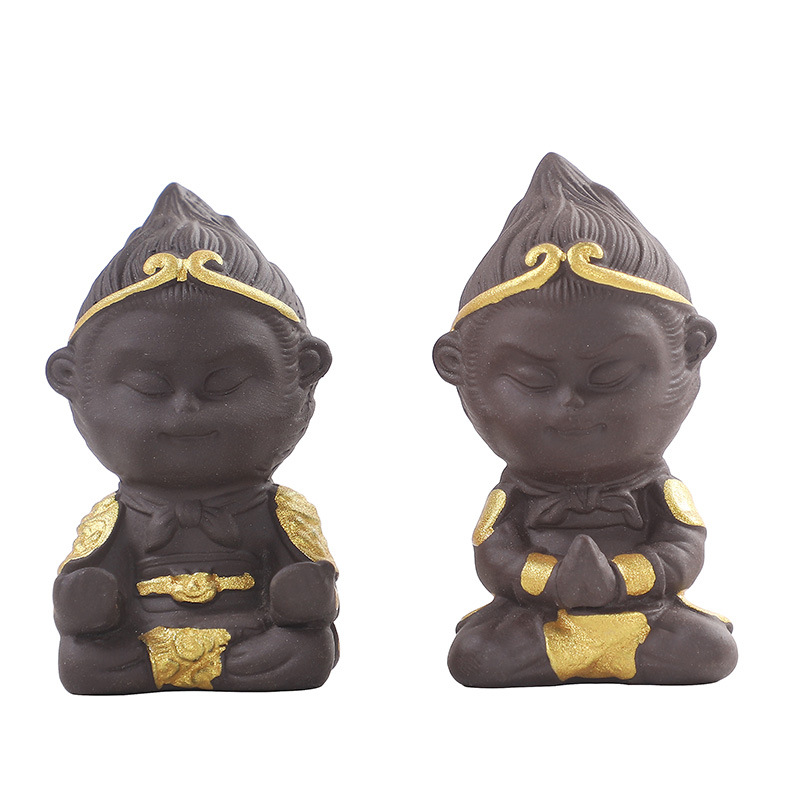 New purple sand tea pet decoration boutique Sun Wukong small Qi Tian Da Sheng Kung Fu Tea ceremony Tea play car creative ceramics