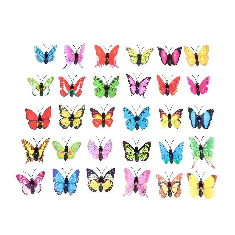 4cm simulation Butterfly 3D 3D pvc butterfly Crystal mud accessories micro landscape decoration simulation butterfly manufacturer