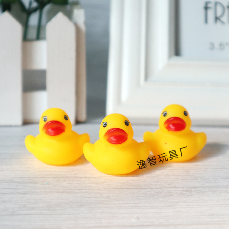 Children's Water Play Little Yellow Duck Colorfulful Mini Little Duck Vinyl Soft Rubber Pinch and Call Little Duck Bath Toy