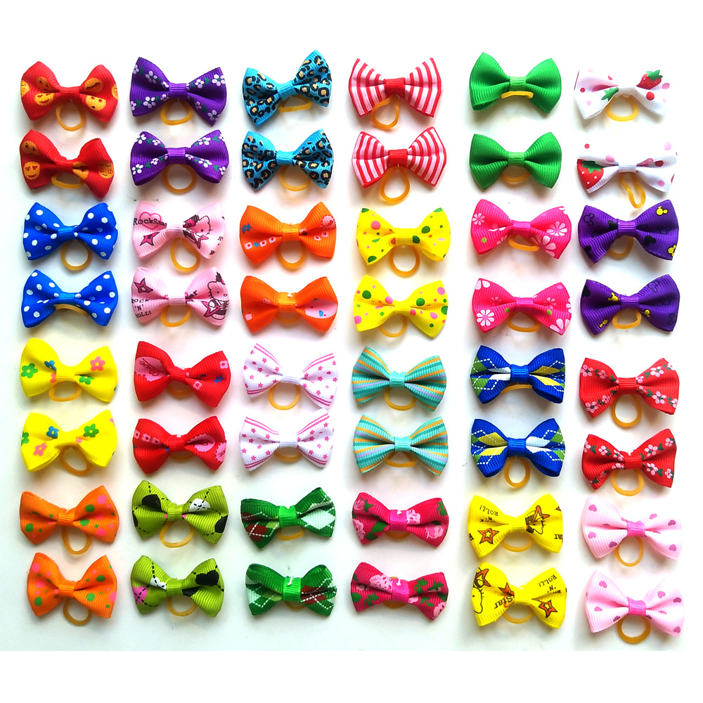 Hot spot pet head flower bow rubber band jewelry wholesale dog accessories style Super