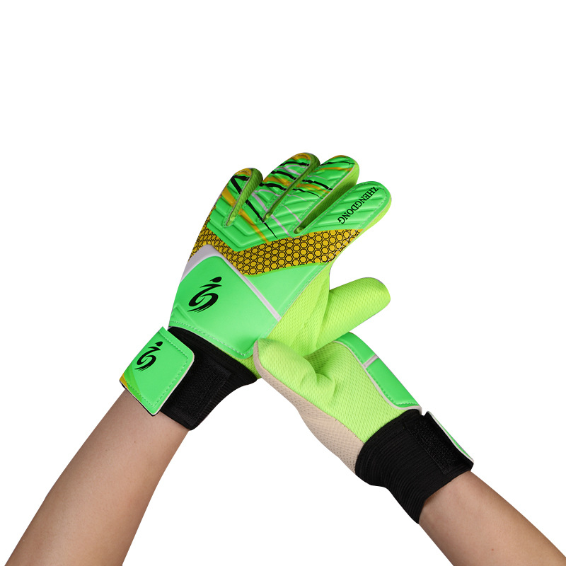 613 Children's Football Goalkeeper Gloves Double-Sided Latex with Finger Guard Professional Goalkeeper Gloves Manufacturer Wholesale