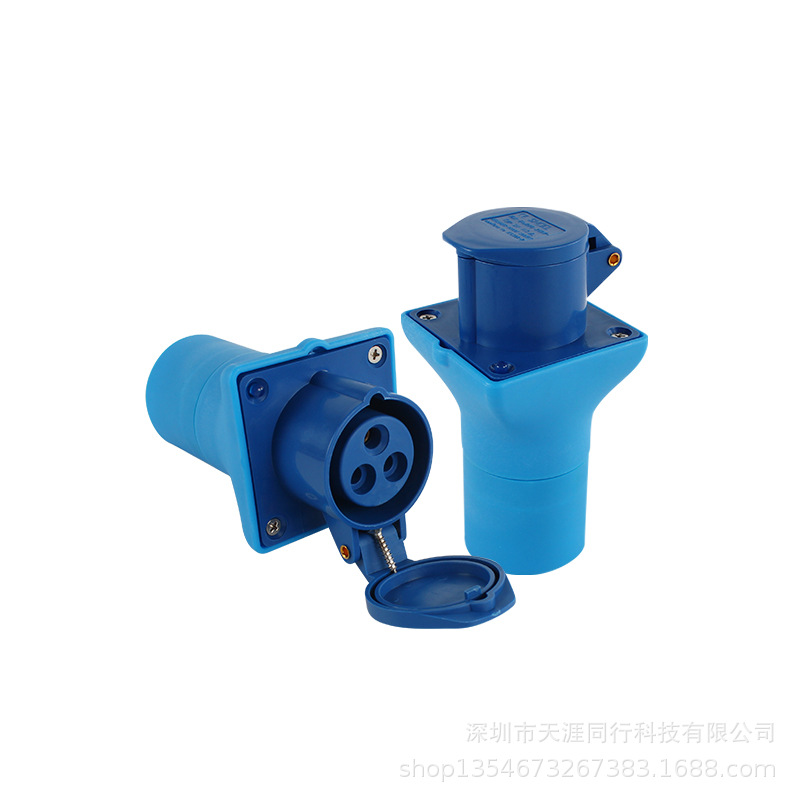 New energy AC charging pile conversion plug socket three-core conversion socket RV charging 16A32A socket