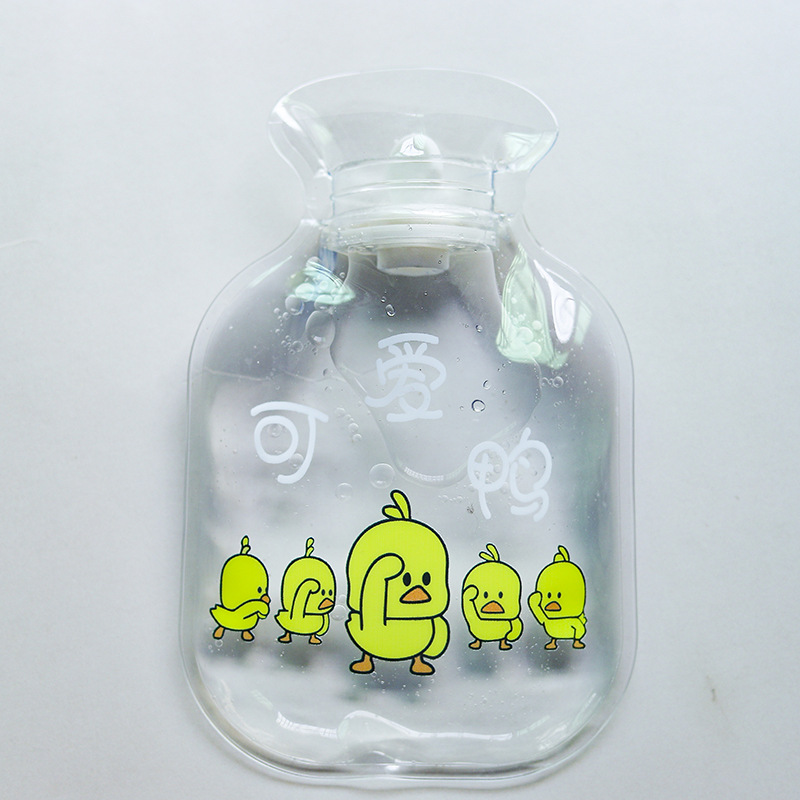 Cute Animal Cartoon Pattern Transparent Water-Filled Hot Water Bottle Winter Warm Portable Safe Explosion-Proof Skin-Friendly Hot Water Bottle