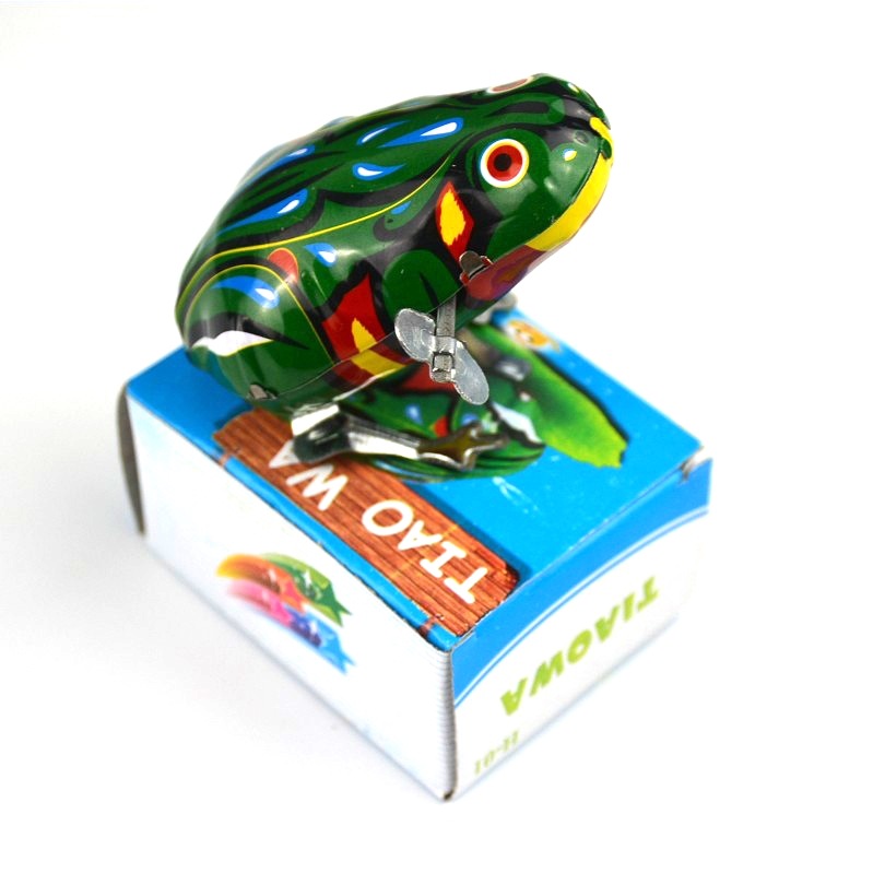 Tin Frog Jumping Frog Bounce Coil Children's Baby Toy Chain 80 s Classic Nostalgic Stall Hot Sale