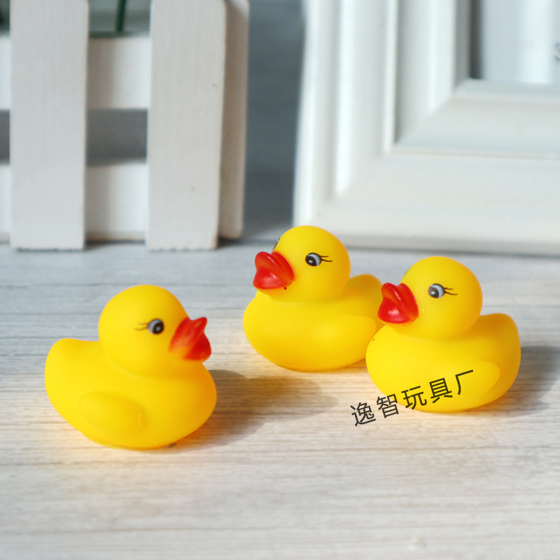 Children's Water Play Little Yellow Duck Colorfulful Mini Little Duck Vinyl Soft Rubber Pinch and Call Little Duck Bath Toy