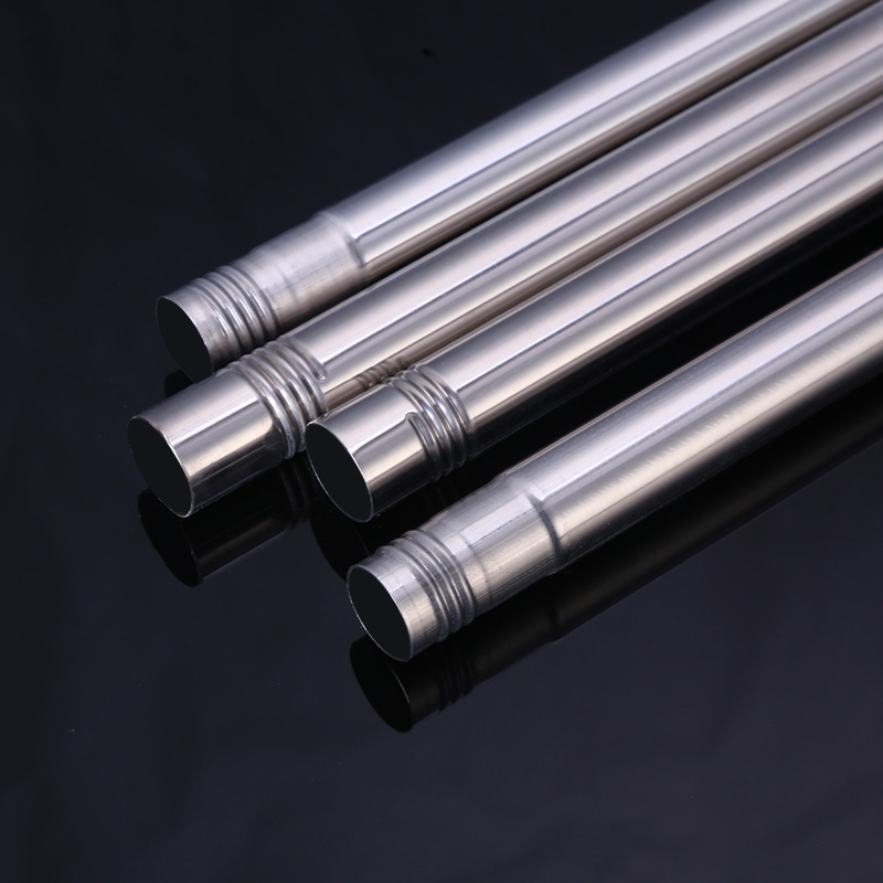 Stainless steel mop accessories 201 stainless steel thread necking protruding rib concave rib various specifications accessories steel pipe wholesale