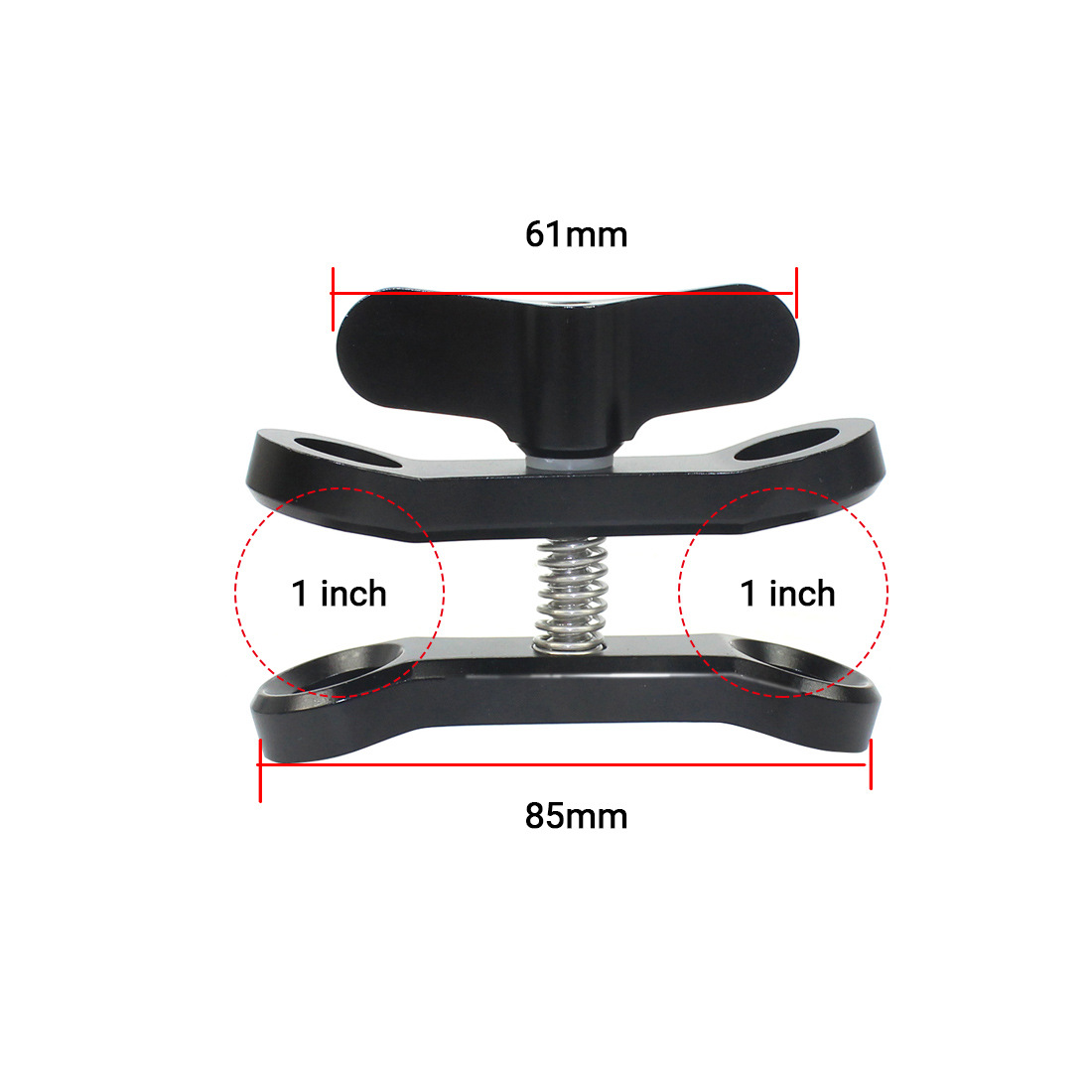 New extended butterfly clip two hole butterfly clip aluminum alloy ball head clip CNC diving light ball head clip