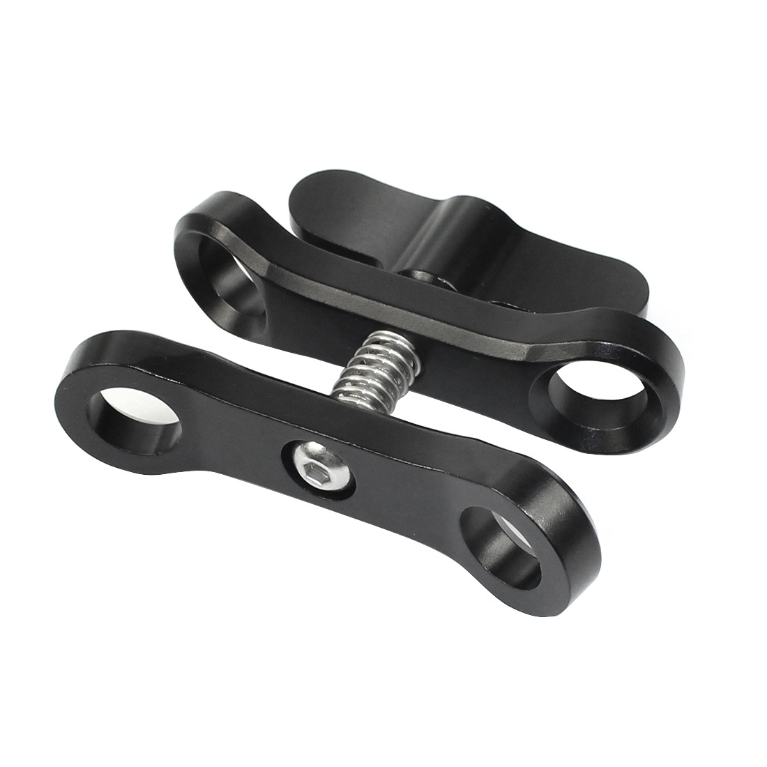 New extended butterfly clip two hole butterfly clip aluminum alloy ball head clip CNC diving light ball head clip