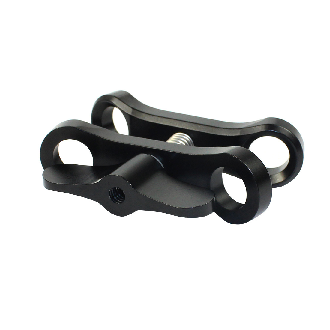 New extended butterfly clip two hole butterfly clip aluminum alloy ball head clip CNC diving light ball head clip