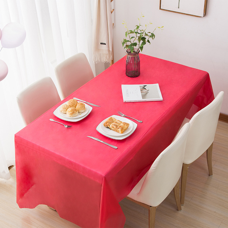 Disposable Tablecloth Cross-border Hot Party Hotel Household Rectangular Tablecloth Waterproof and Oil-proof Plastic Tablecloth