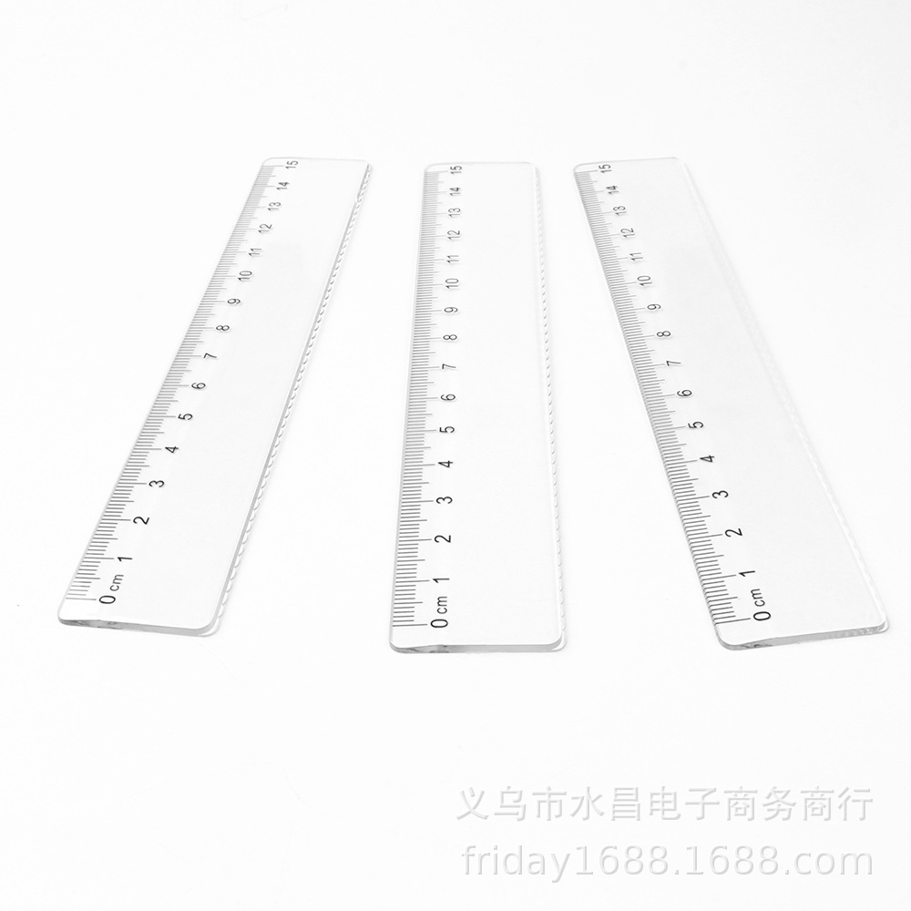 Hanging card bag 15cm20cm primary school students wave ruler transparent thick plastic learning drawing ruler stationery bag accessories