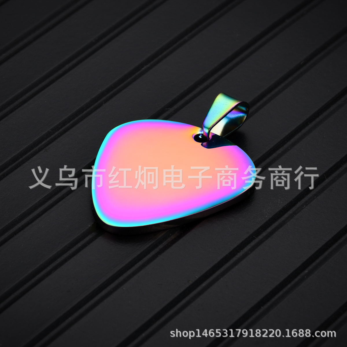 Titanium steel guitar pick necklace pendant DIY engraved logo blank stainless steel guitar shrapnel rock style