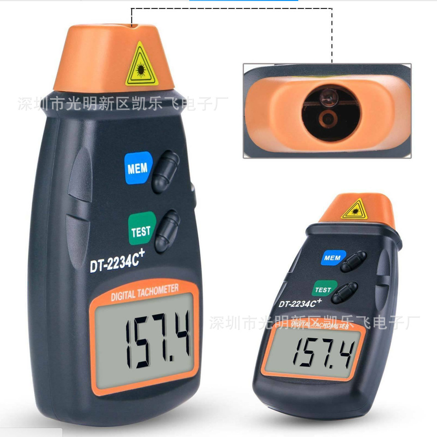 Digital Display Laser Tachometer Dt2234 C+ Mini Laser Tachometer Non-Contact Speedometer