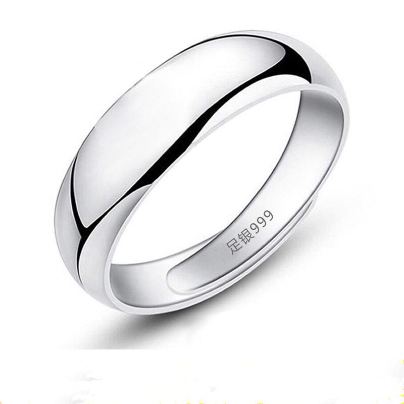 Серебряное кольцо для пар от Yiyuan, глянцевое, 925, открытое кольцо, простой стиль, прямые продажи от производителя