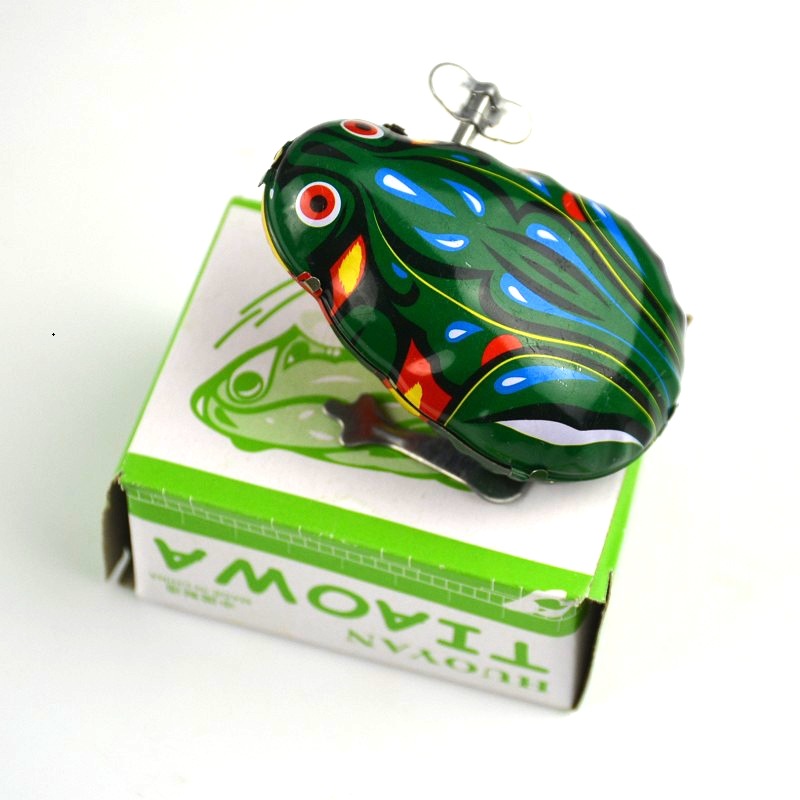 Tin Frog Jumping Frog Bounce Coil Children's Baby Toy Chain 80 s Classic Nostalgic Stall Hot Sale