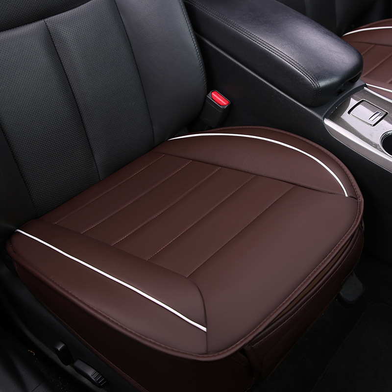 подушка для сиденья автомобиля, универсальная для всех сезонов, из высококачественной кожи, комплект из трех частей для одного сидения