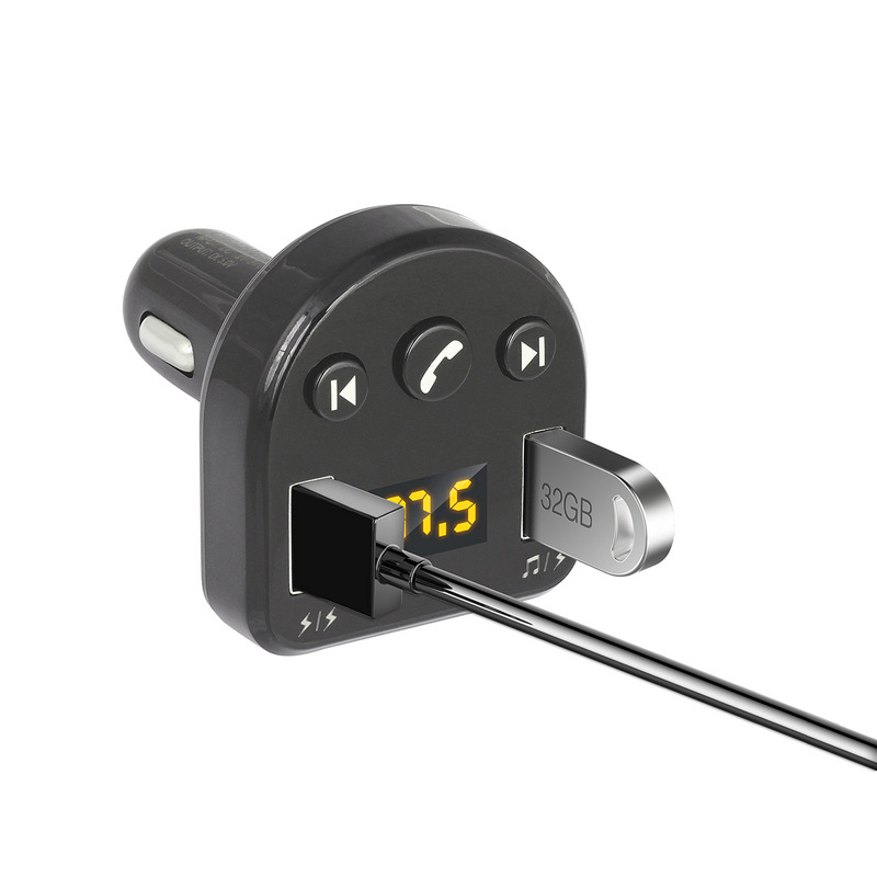 T852 Car Mp3 Smart Dual USB Bluetooth Receiving Playback Hands-Free Car Charger Fm Transmitter Phone Charger