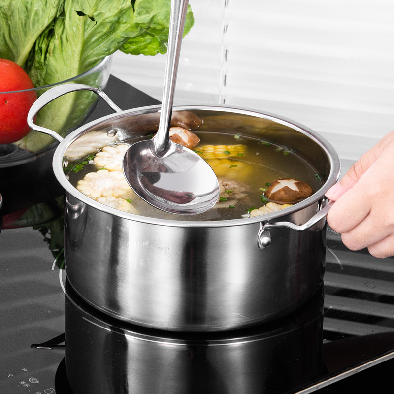 Factory Price Wholesale Stainless Steel Soup Pot Household Noodle Pot Induction Cooker Suitable for Gift Small Soup Pot with Customizable Logo