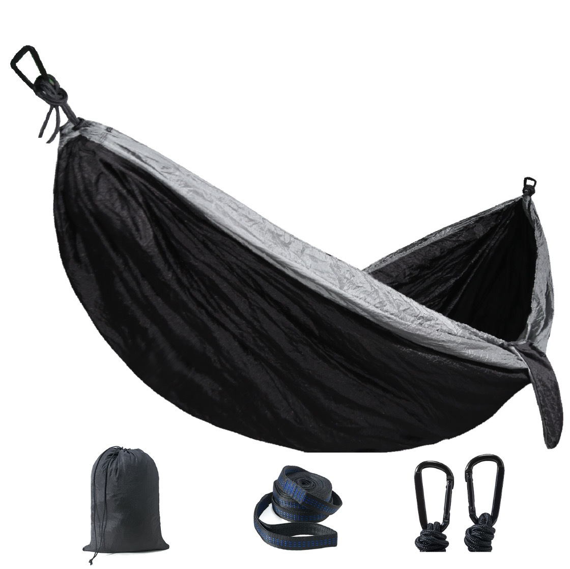 Factory direct double nylon hammock outdoor camping ultra light portable nylon parachute cloth color matching hammock