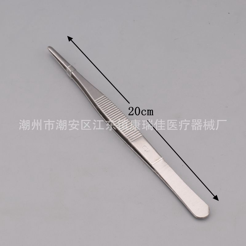 304 thickened stainless steel tweezers dressing tweezers round head accessories tweezers round art landscaping clip anti-iodophor dressing tweezers