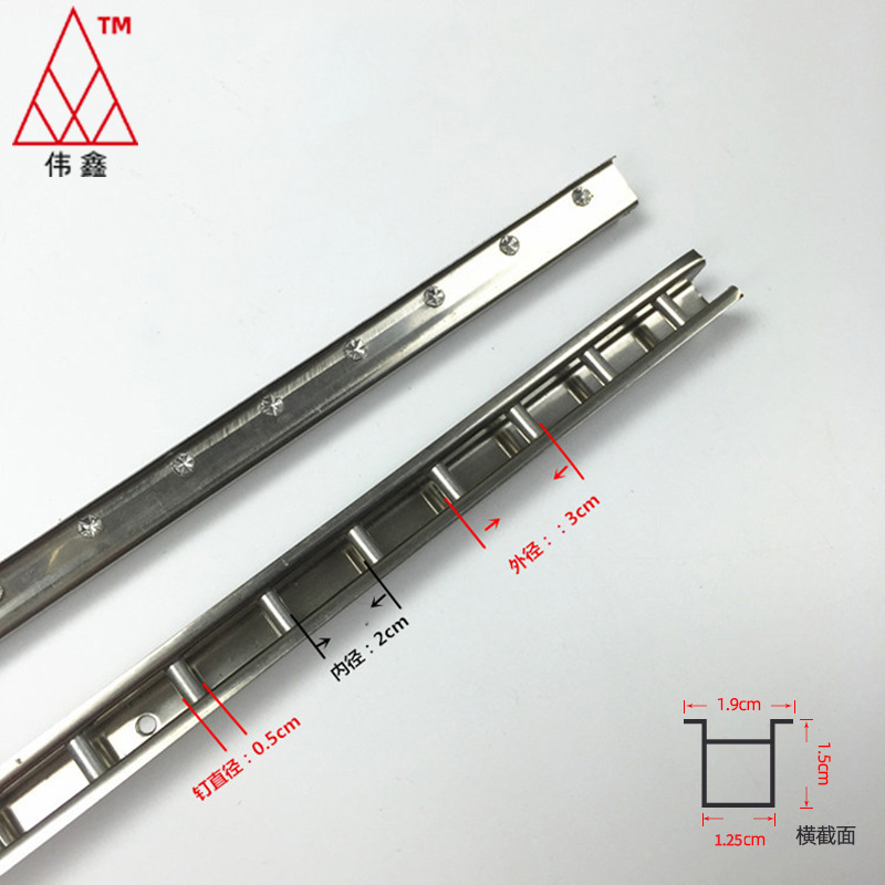 Stainless steel aluminum core ladder column/T column/clothing display rack a column/AA column/shelf display cabinet U slot Wall Column