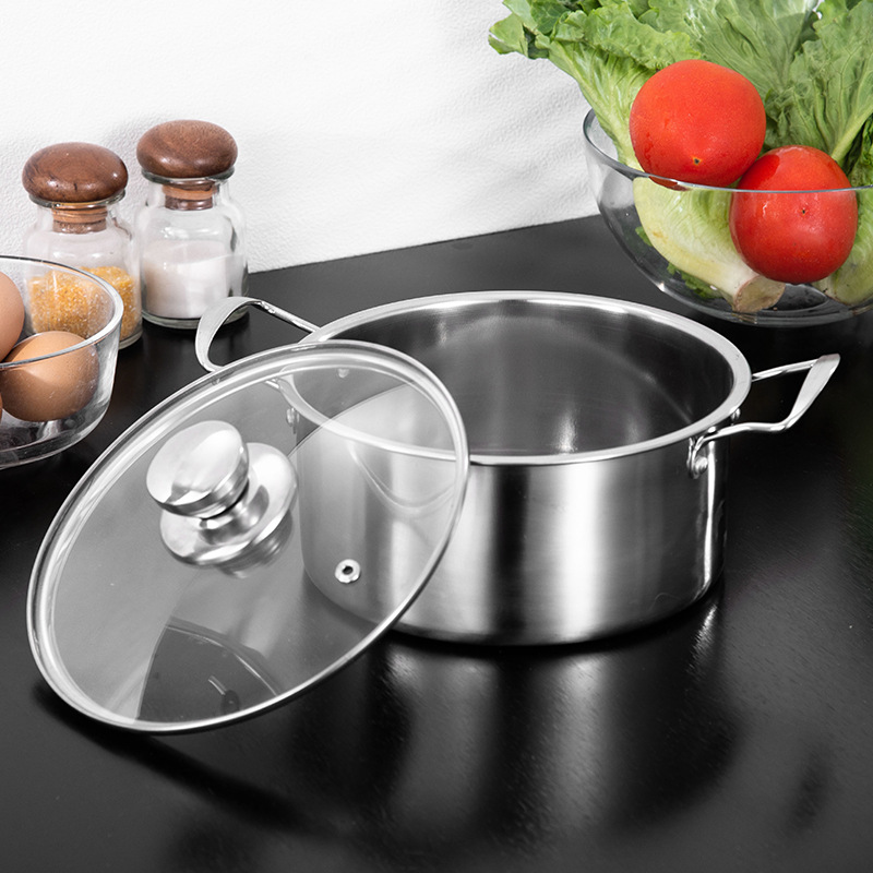 Factory Price Wholesale Stainless Steel Soup Pot Household Noodle Pot Induction Cooker Suitable for Gift Small Soup Pot with Customizable Logo