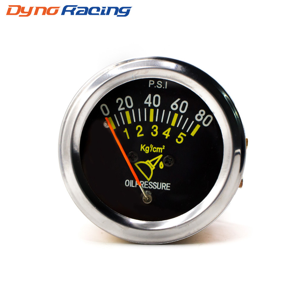 Механический манометр давления масла 52MM для модификации автомобиля, универсальный гоночный инструмент, металлический корпус