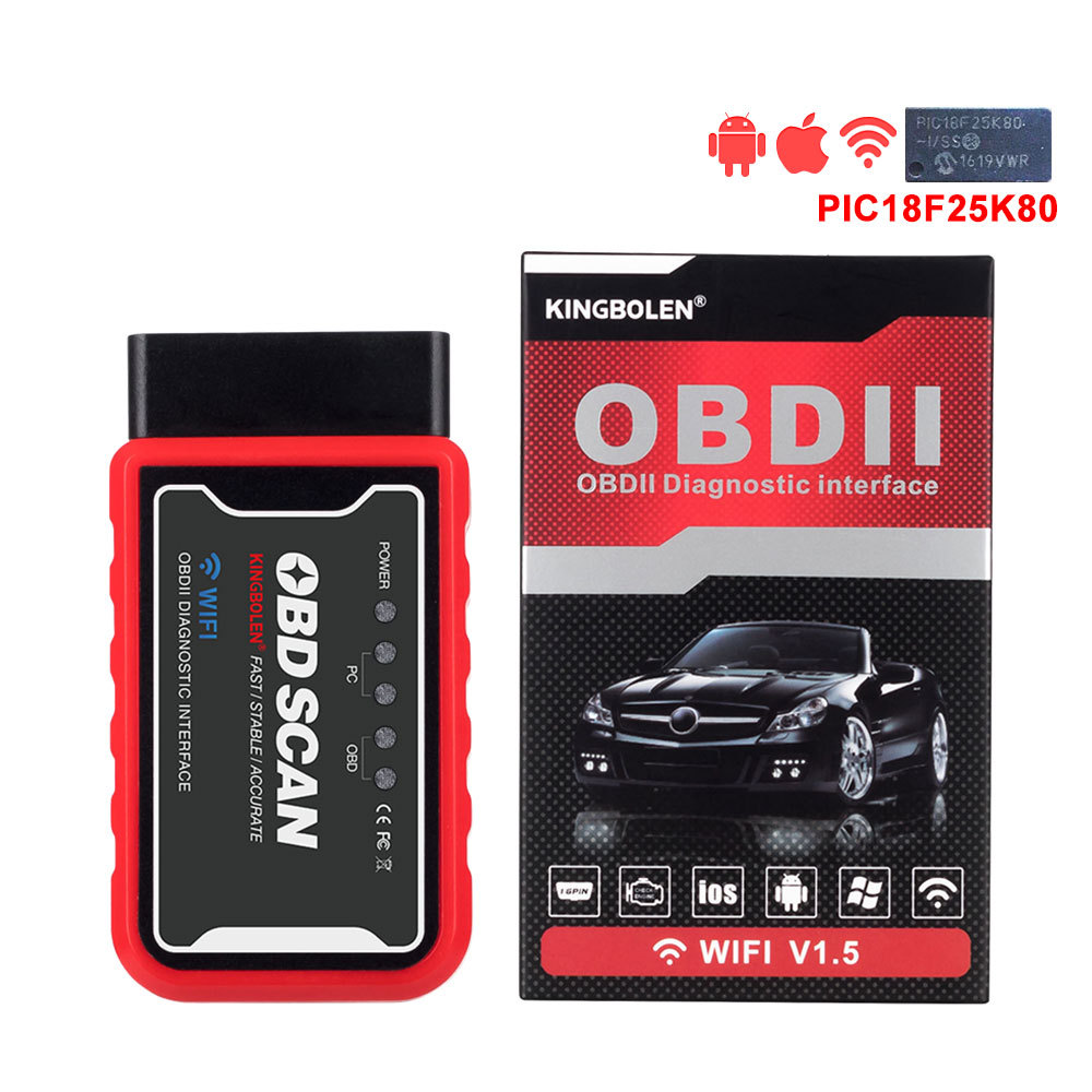 OBD II ELM327 SCAN car fault diagnosis instrument Android Apple system PIC25K80 chip
