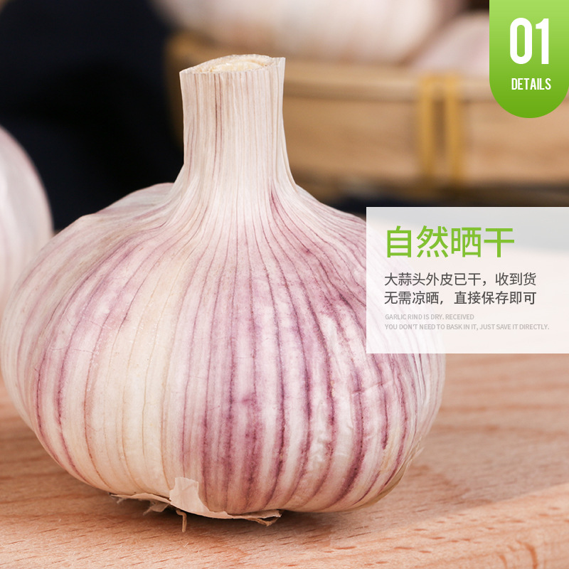 Take 10 Pieces and Send 2.5kg Net Weight Dried Garlic Garlic Heads Farm Dried Garlic Wholesale Dried Garlic Purple White Garlic