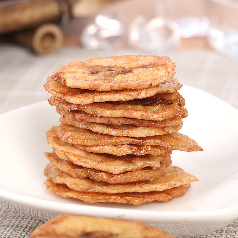 Thai flavor roasted banana slices 10kg bulk wholesale crispy roasted banana slices non-fried bulk dried fruit