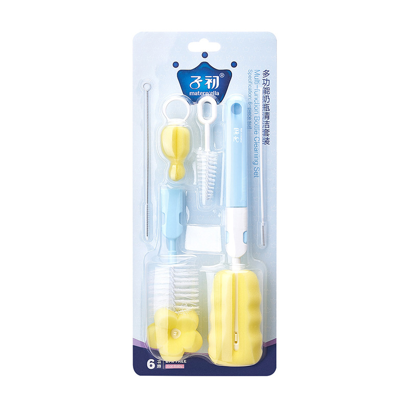 Baby Straw Cleaning Brush Set, Bottle Brush, Baby Pacifier Brush, Sponge 6-Piece Cleaning Brush Set, Straw Brush