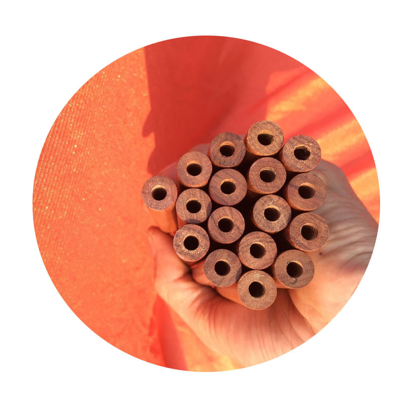 Factory wholesale 180*11 cigarette holder material Red sandalwood red noble treasure purple sandalwood chicken wing Wood deep Noble hole Rosewood round stick