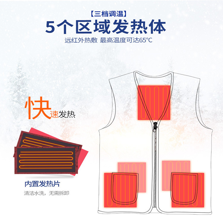 Intelligent Electric Heating Vest, Heating Vest, Charging Heating Clothes, Whole Body Warm Electric Heating Clothes for Men and Women
