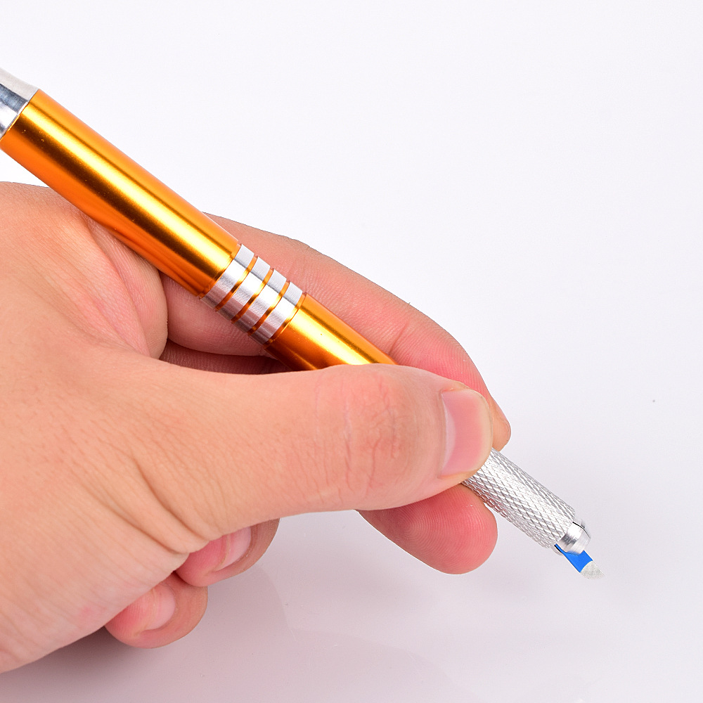 0.2mm circular arc needle fog needle floating eyebrow embroidery fake skin practice embroidery needle piece blue skin embroidery needle