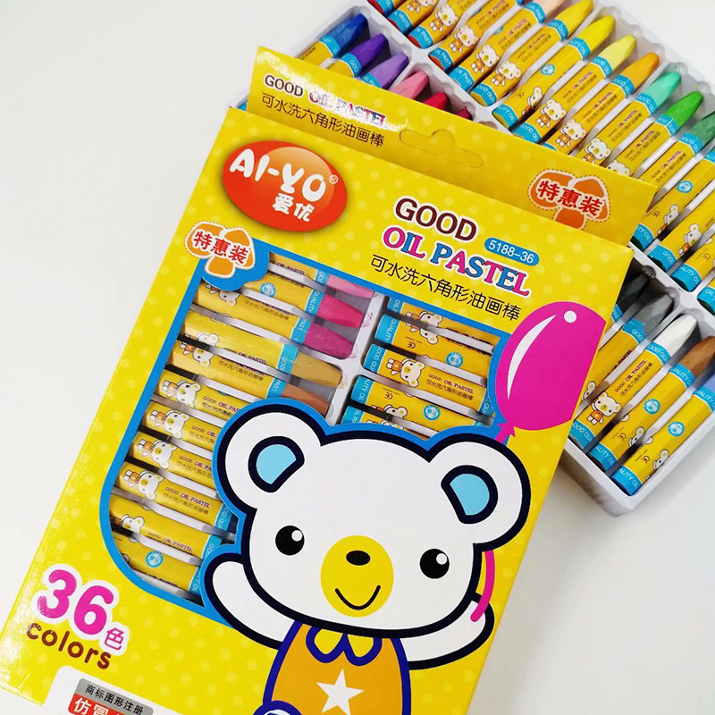 Factory direct cartoon oil painting stick 12 color 18 color 24 color 36 color children's painting set art paintbrush crayons