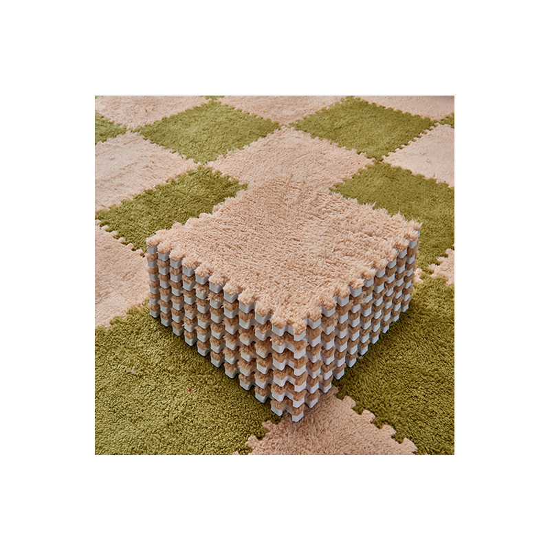 Spliced Carpet Bedroom Full Household Square Puzzle Floor Mat Plush Surface Eva Foam Floor Mat Tatami Mat