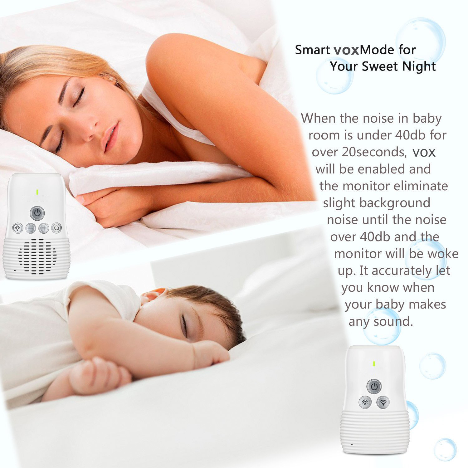 [MCZL] High quality 8 years Baby Monitor Monitor walkie-talkie two-way intercom night light