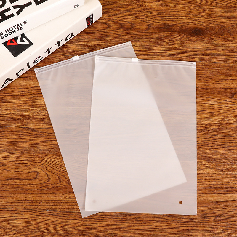 Transparent frosted pe zipper bag underwear clothing packaging bag plastic self-sealing bag T-shirt socks packaging bag