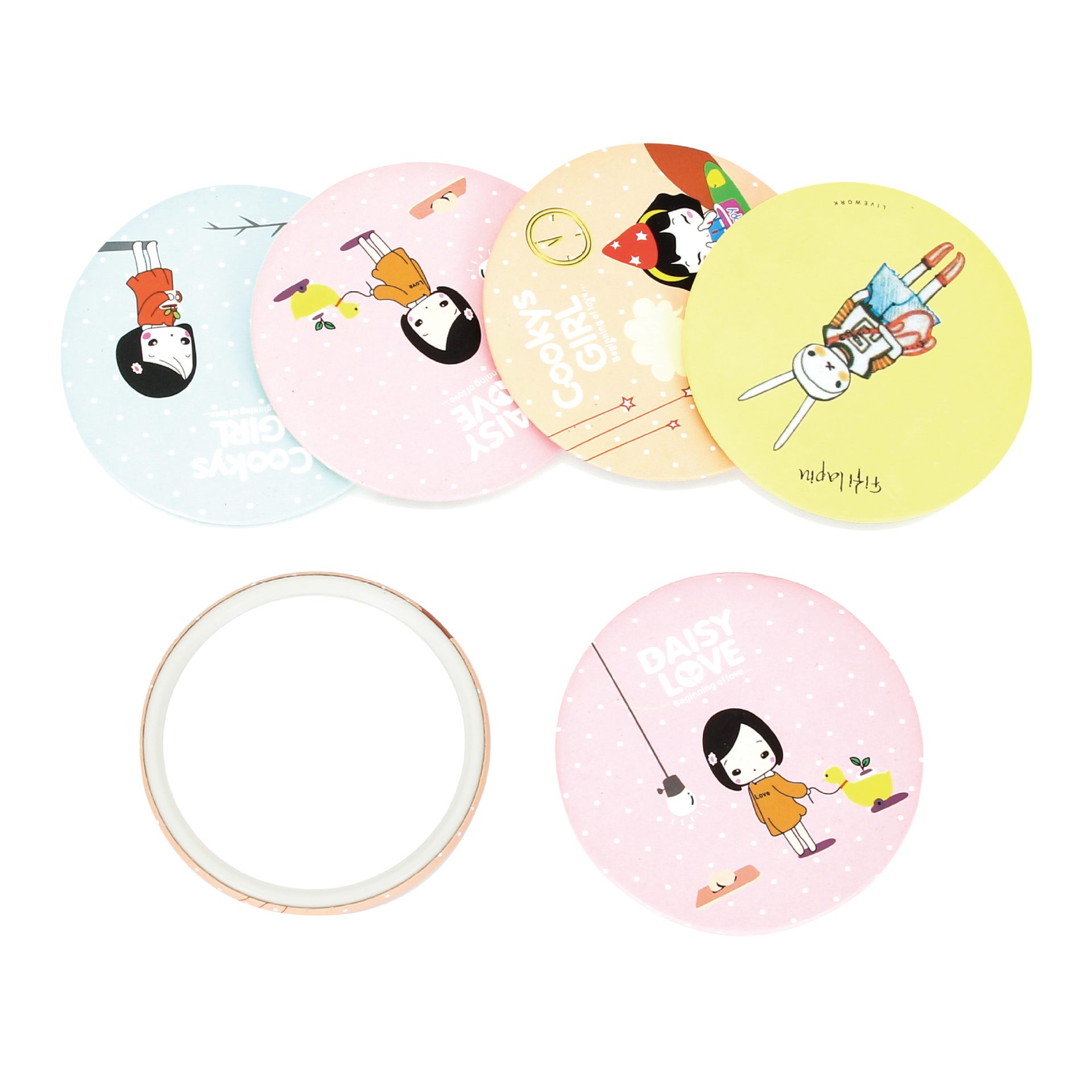 Cartoon Advertising Small Mirror Small Gift Mini Cosmetic Mirror Portable Pocket Mirror Tinplate Small Round Mirror