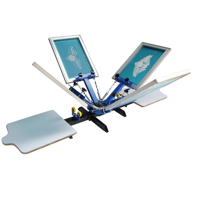 Ruiling Simple 4 Color 2 Bit Screen Printing Machine Manual Screen Printing Machine Desktop T-shirt Printing Machine Manual 4 Color Printing Machine