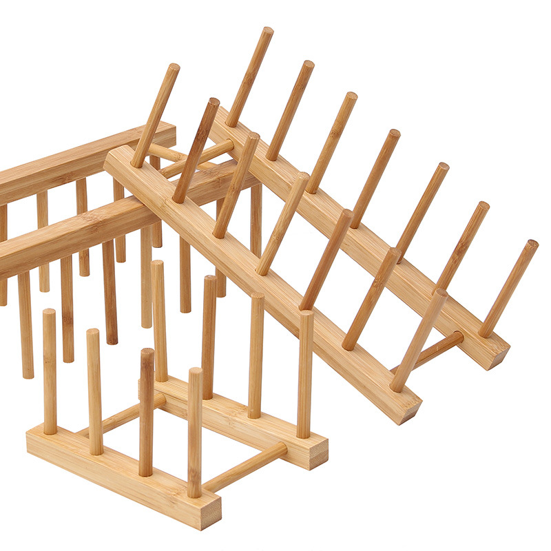 Kitchen Dish Rack Creative Cup Holder Supermarket Display Storage Rack Lettering Simple Bamboo Dish Drain Rack